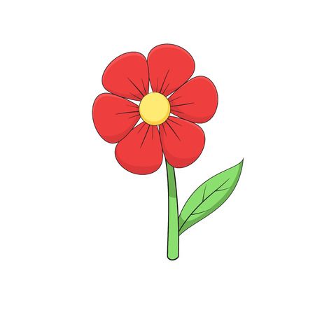 76263865-cartoon-red-flower-on-white-background-isolated-vector-illustration-  – Get Up and Grow